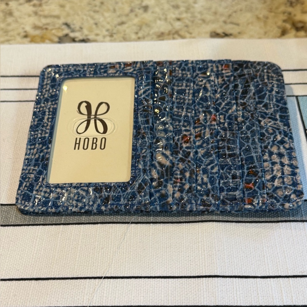 NEW HOBO Printed Leather Euro Slide Card Case In Boho Bandana